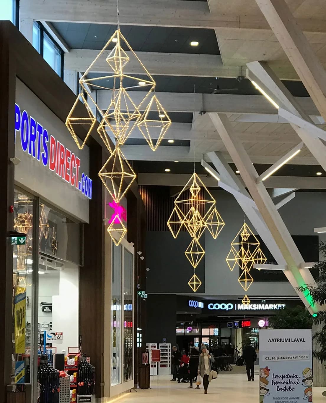 Geometrik Poligon Asma Heykel Gaia / Hedron / Unity - LED ışık heykeli uygulaması
