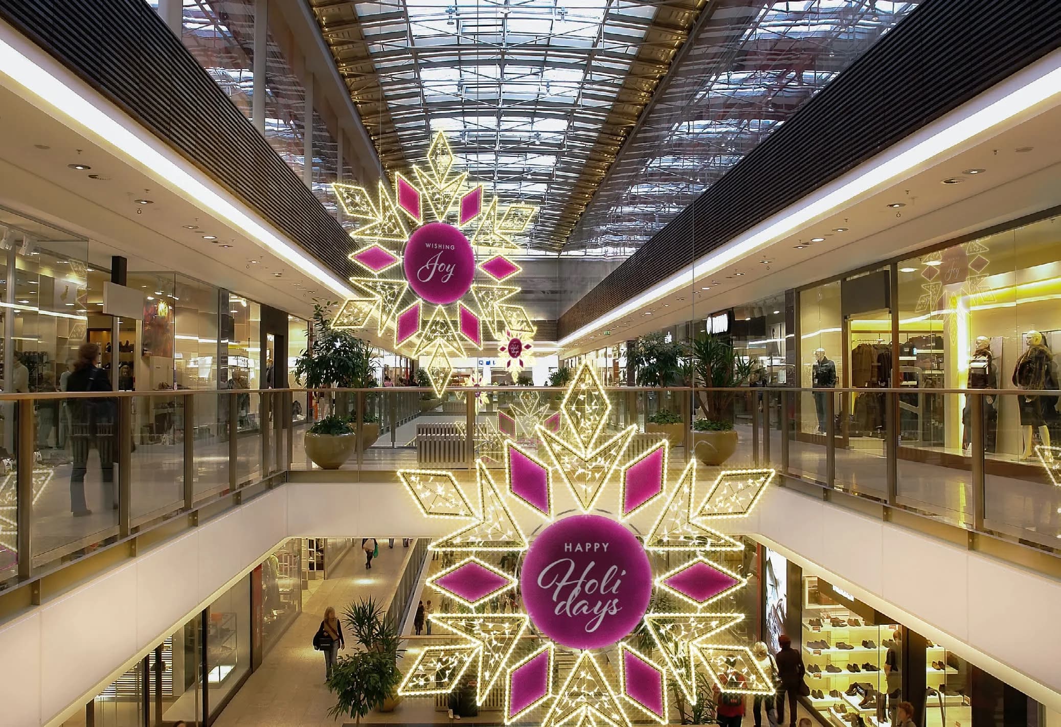 Işıklı Atrium Kar Tanesi Eira 280 / Fion 250 - LED ışık heykeli uygulaması