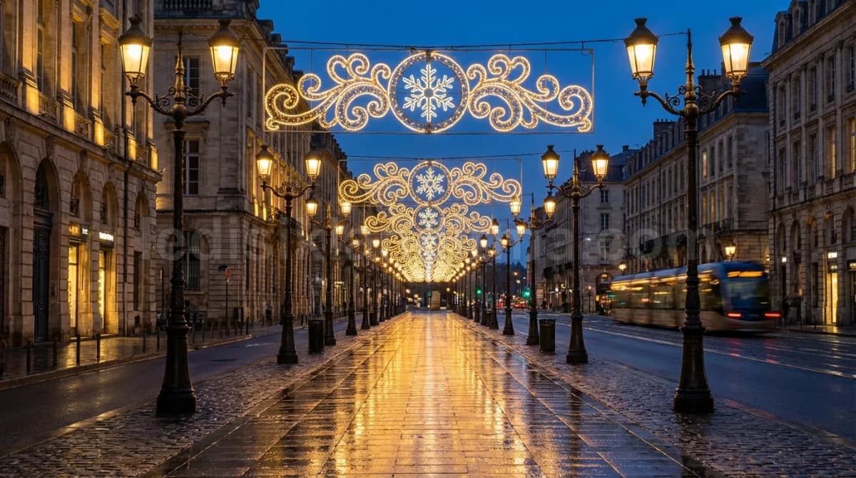 LED Direk Motifi Işıklı Cadde