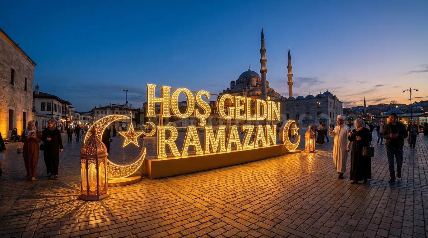 Küçükçekmece - Ramazan Süslemeleri Hoş Geldin Ramazan Yazısı