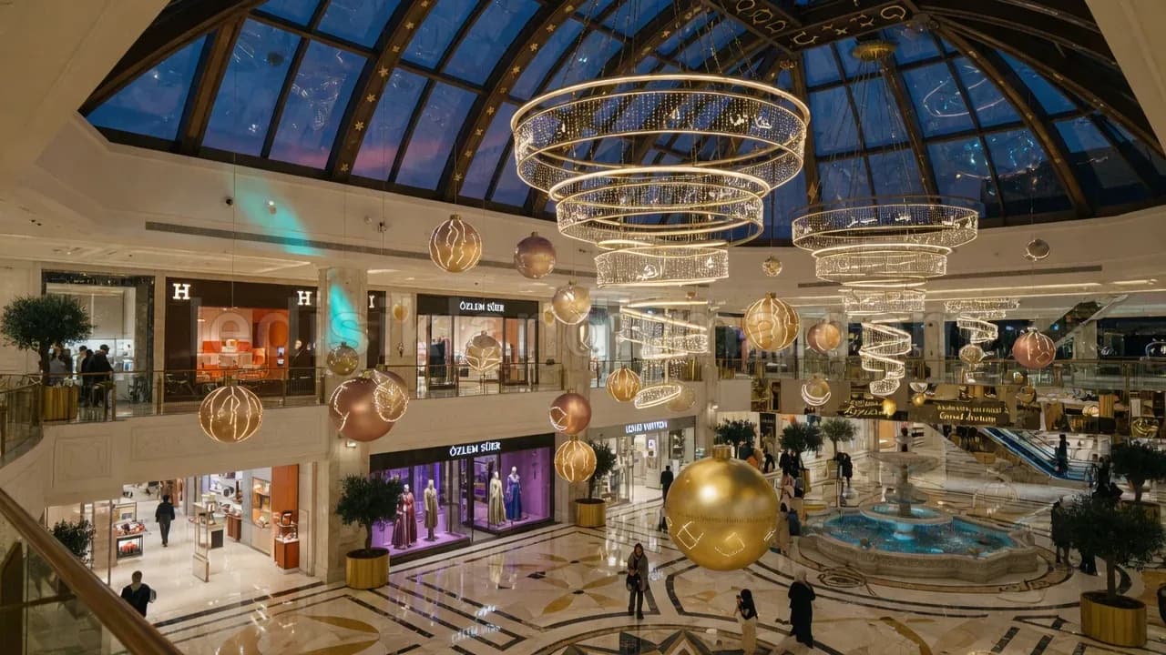 Avm atrium tavan isikli yilbasi suslemesi