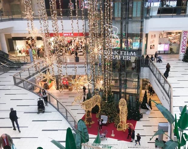 Kemer - AVM ic mekan isikli geyik figurleri sicak beyaz susleme