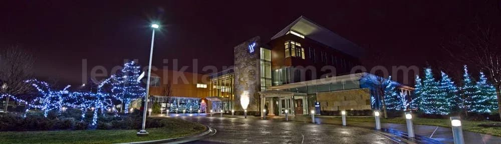 Bartın - Modern bina onu mavi LED isikli agaclar