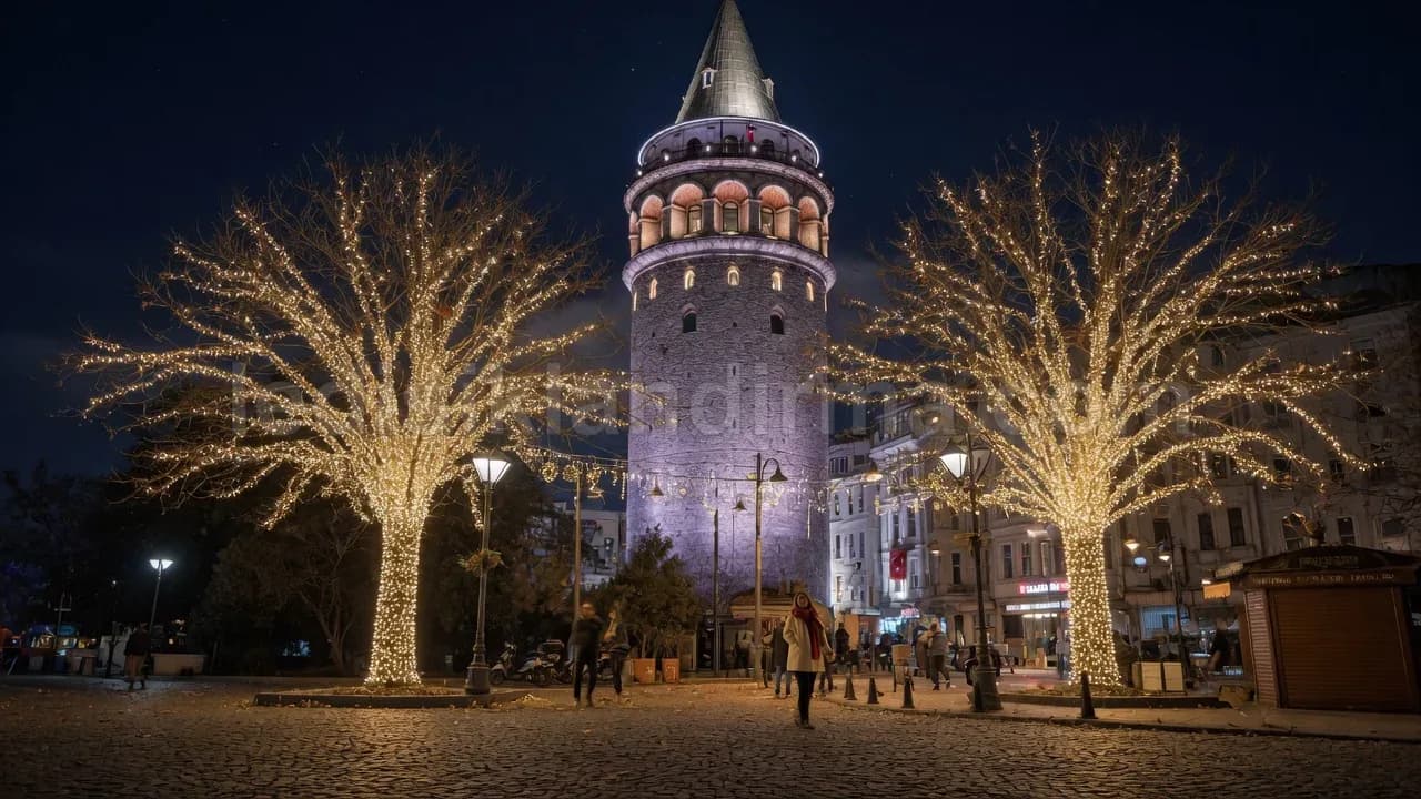 Menderes - Galata Kulesi meydaninda isikli agaclar