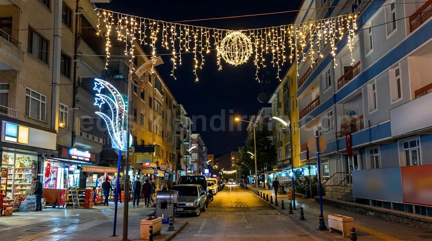 Yenişehir - Cadde uzeri isikli kure ve saluk yilbasi susleme