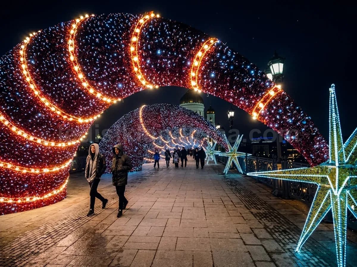 Narlıdere - Meydanda kirmizi LED isikli yurume yolu tuneli