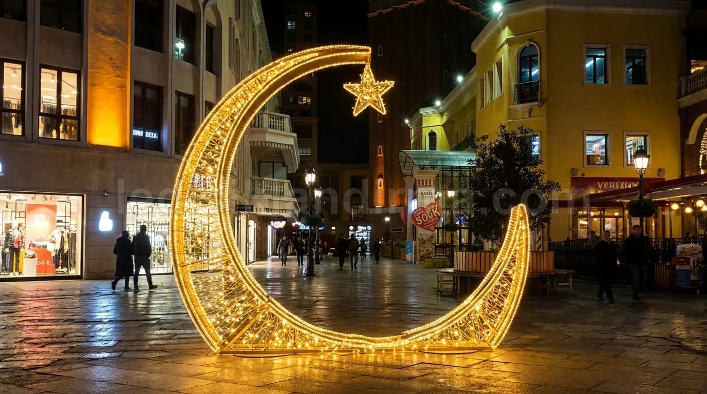 Nilüfer - Sokakta isikli hilal ve yildiz ramazan figuru