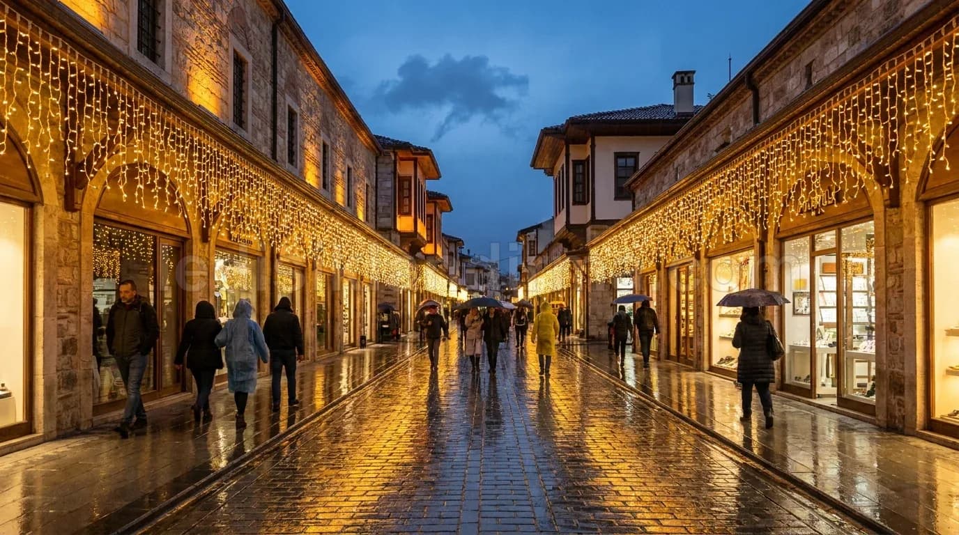 Sinop - Tarihi carsi sokagi sacak ipsi LED