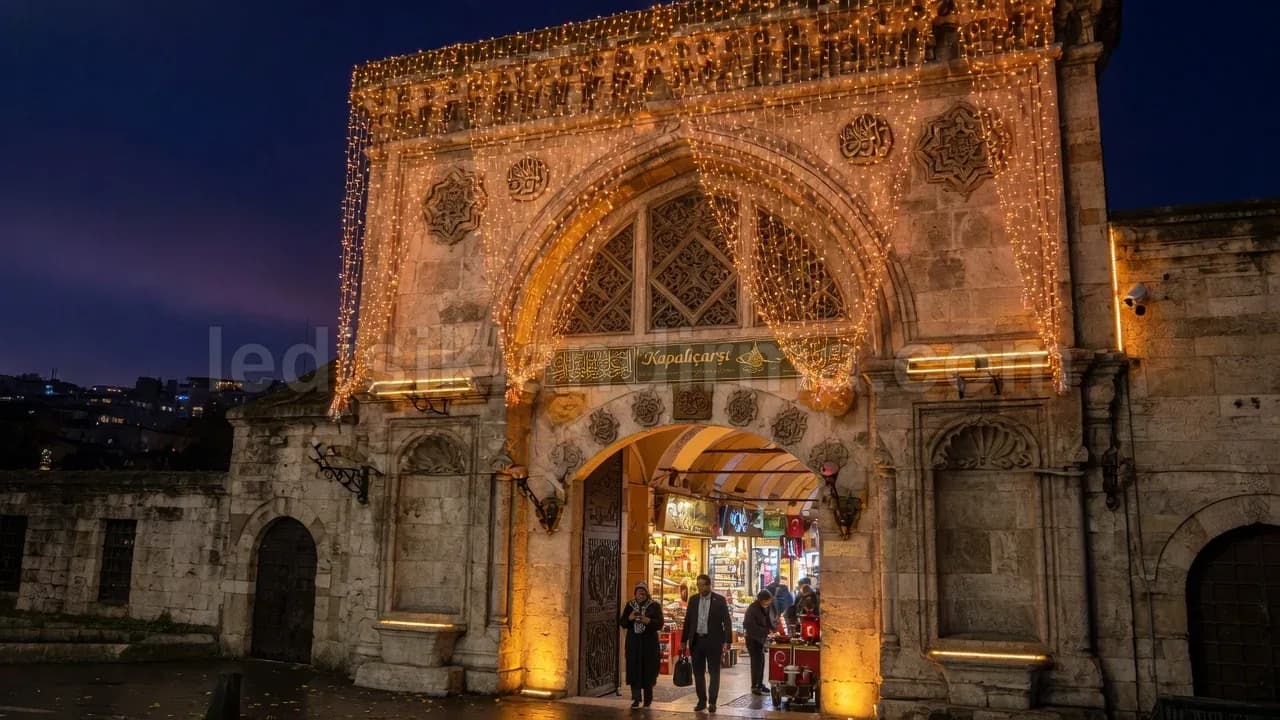 Manavgat - Tarihi cesme kapisi sicak ipsi led aydinlatma