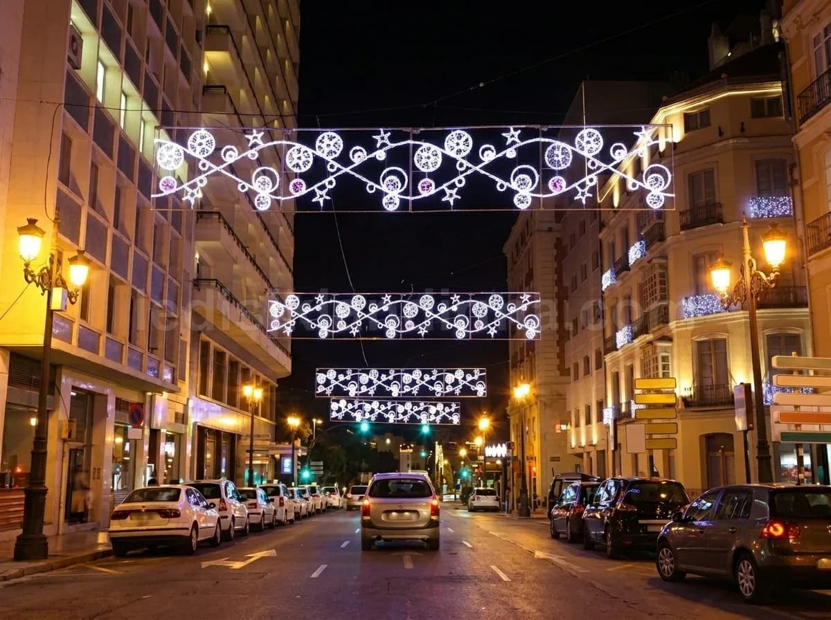 Konak - Cadde ustu beyaz LED motif aydinlatma