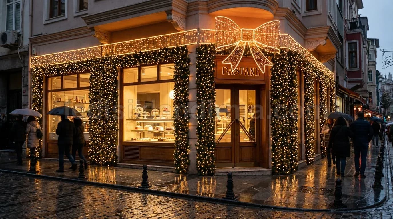Sivas - Kose magaza vitrini fiyonk LED susleme