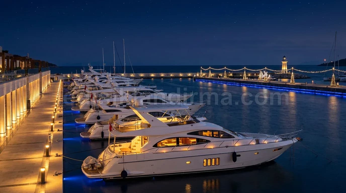 Çeşme - Marina rihtim yatlar deniz feneri isik susleme