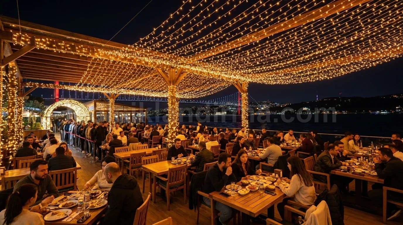 Bartın - Bogaz manzarali restoran terasinda ipsi LED isiklandirma