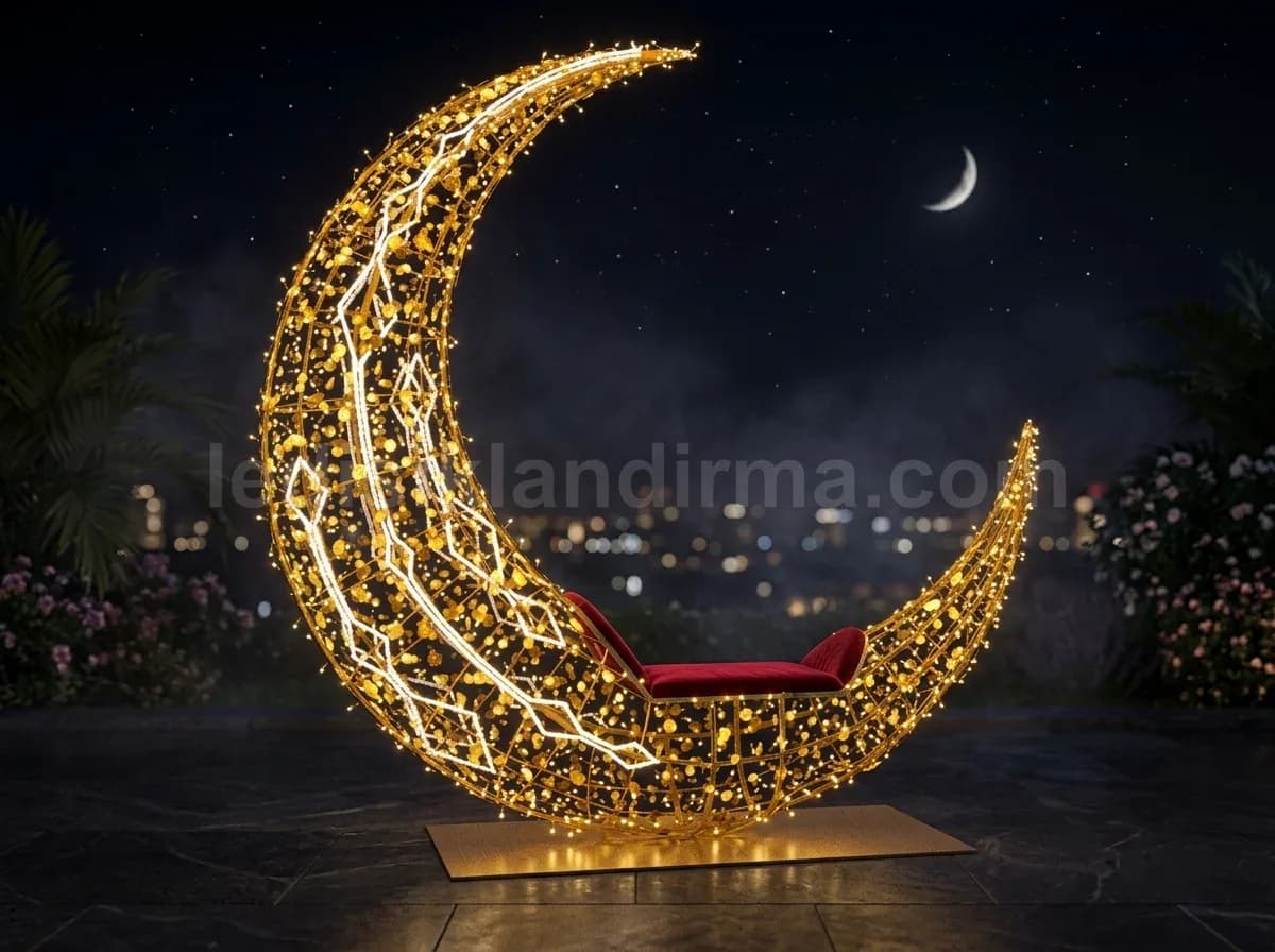 Kınık - Altin isikli hilal seklinde oturma figuru