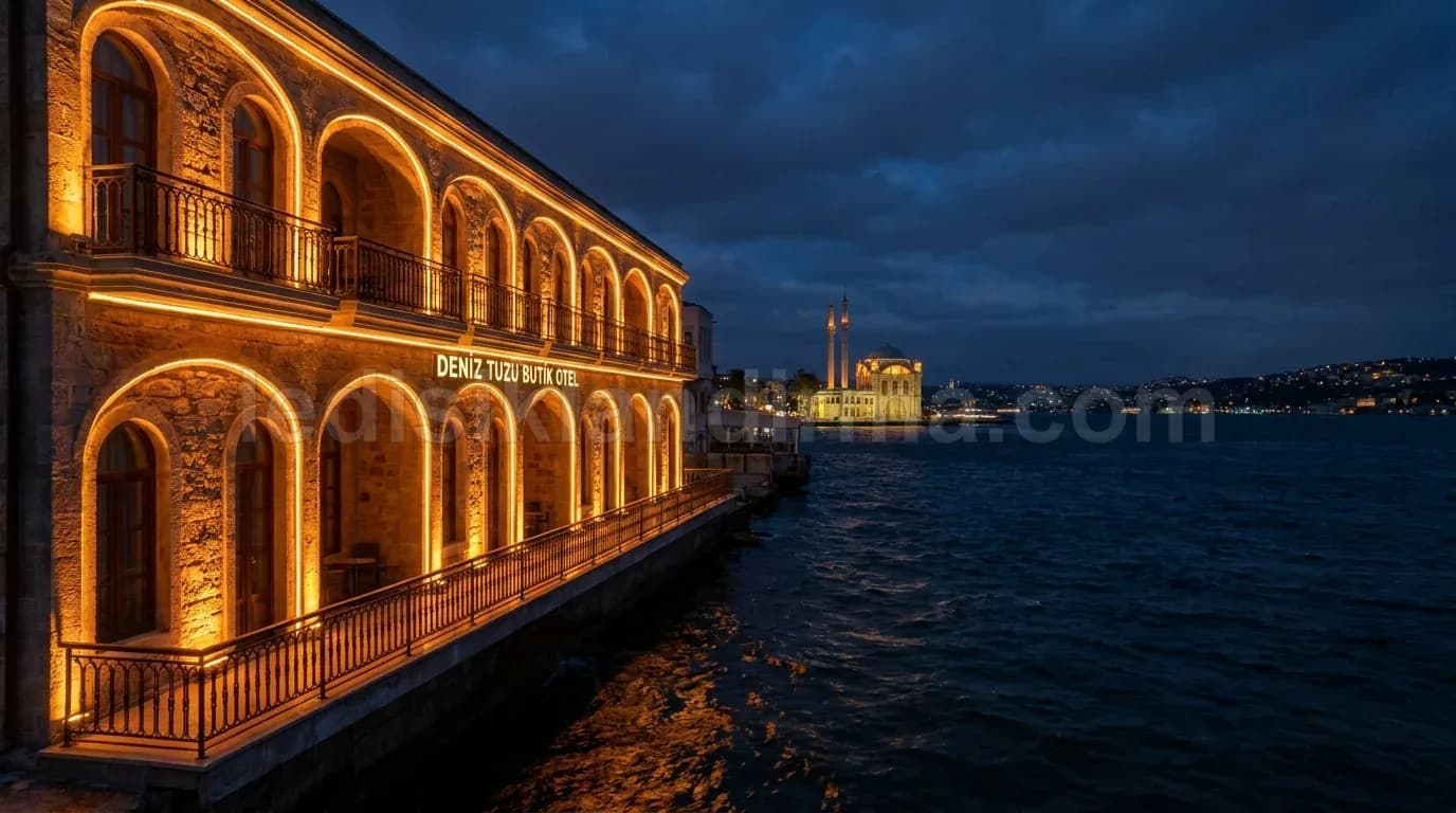 Uşak - Bogaz kiyisi tas yali cephesi sicak LED hat