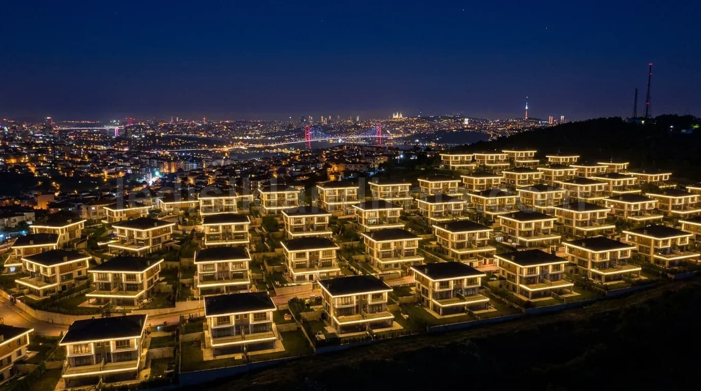 Şırnak - Tepe ustu villa sitesi cephe isiklandirma havadan